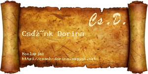 Csánk Dorina névjegykártya